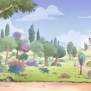 Papier Peint Pour Les Enfants - Château Au Loin – Image 1