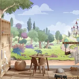 Papier Peint Pour Les Enfants - Château Au Loin – Image 3