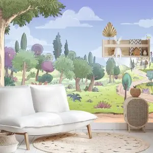 Papier Peint Pour Les Enfants - Château Au Loin – Image 4