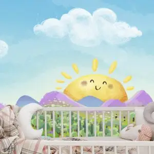 Papier Peint Pour Les Enfants - Paysage Ensoleillé – Image 6