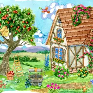 Papier Peint Pour Les Enfants - Maison Rurale – Image 1