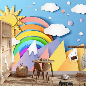 Papier Peint Pour Les Enfants - Paysage Coloré – Image 3
