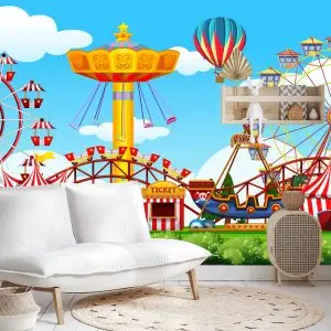 Papier Peint Pour Les Enfants - Parc D'attractions 60X90 – Image 4