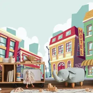 Papier Peint Pour Les Enfants - Bâtiments De La Ville 60X90 – Image 5