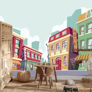 Papier Peint Pour Les Enfants - Bâtiments De La Ville 60X90 – Image 3