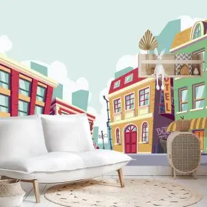 Papier Peint Pour Les Enfants - Bâtiments De La Ville 60X90 – Image 4