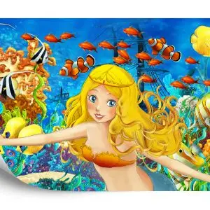 Papier Peint Pour Les Enfants - Sirène Et Poisson – Image 2