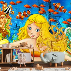 Papier Peint Pour Les Enfants - Sirène Et Poisson – Image 5