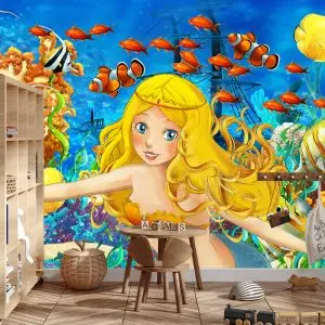 Papier Peint Pour Les Enfants - Sirène Et Poisson – Image 3