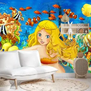 Papier Peint Pour Les Enfants - Sirène Et Poisson – Image 4