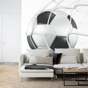 Papier Peint Ballon De Football 3D Dans Le Filet – Image 6