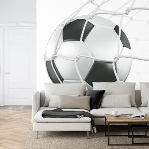 Papier Peint Ballon De Football 3D Dans Le Filet – Image 6