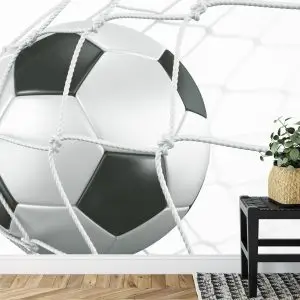 Papier Peint Ballon De Football 3D Dans Le Filet – Image 7