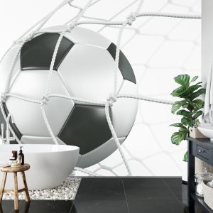 Papier Peint Ballon De Football 3D Dans Le Filet – Image 5