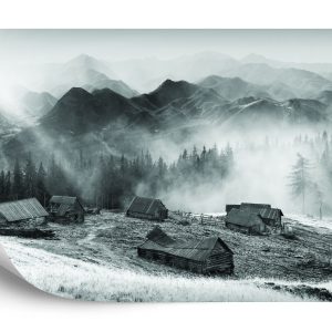 Papier Peint Montagnes Noir Et Blanc – Image 2