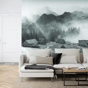 Papier Peint Montagnes Noir Et Blanc – Image 6