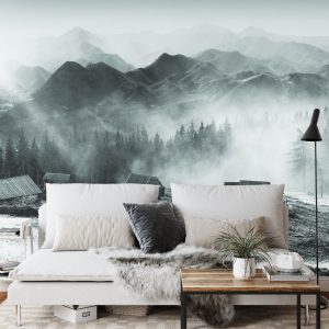 Papier Peint Montagnes Noir Et Blanc – Image 3