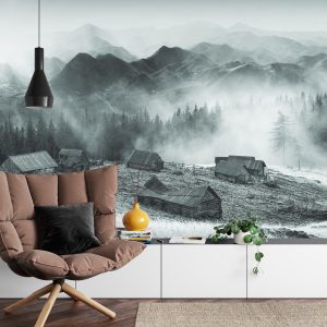 Papier Peint Montagnes Noir Et Blanc – Image 4