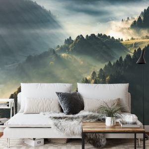 Papier Peint Forêt Dans Le Brouillard – Image 3