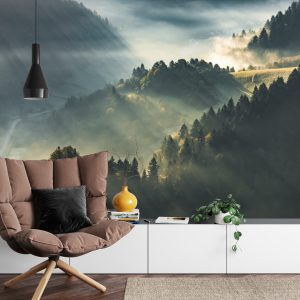 Papier Peint Forêt Dans Le Brouillard – Image 4