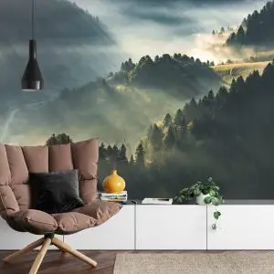 Papier Peint Forêt Dans Le Brouillard – Image 4