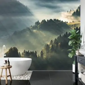 Papier Peint Forêt Dans Le Brouillard – Image 5