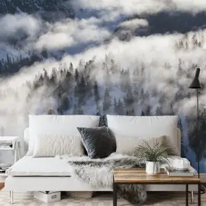 Papier Peint Forêt Dans Le Brouillard – Image 3