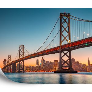 Papier Peint San Francisco Skyline With Oakland Bay Bridge At Sunset, California, Usa – Image 2