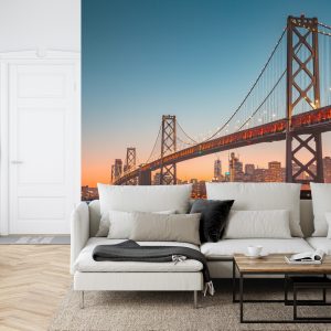 Papier Peint San Francisco Skyline With Oakland Bay Bridge At Sunset, California, Usa – Image 6