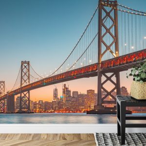 Papier Peint San Francisco Skyline With Oakland Bay Bridge At Sunset, California, Usa – Image 7