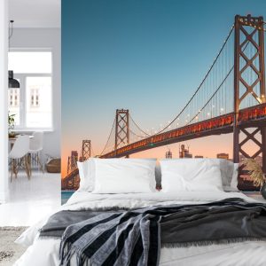 Papier Peint San Francisco Skyline With Oakland Bay Bridge At Sunset, California, Usa – Image 8