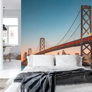 Papier Peint San Francisco Skyline With Oakland Bay Bridge At Sunset, California, Usa – Image 8