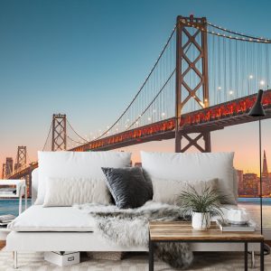 Papier Peint San Francisco Skyline With Oakland Bay Bridge At Sunset, California, Usa – Image 3