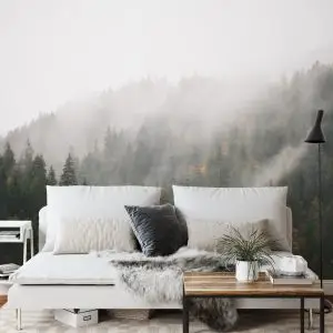 Papier Peint Forêt Dans Le Brouillard – Image 3