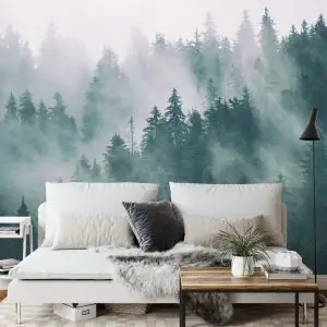 Papier Peint Forêt Dans Le Brouillard – Image 3