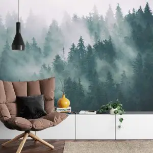 Papier Peint Forêt Dans Le Brouillard – Image 4