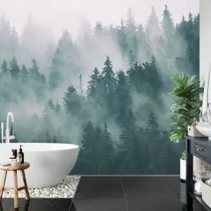 Papier Peint Forêt Dans Le Brouillard – Image 5