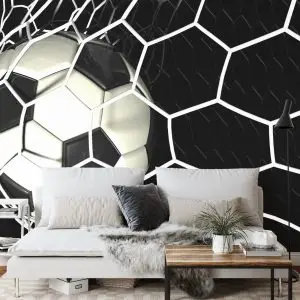 Papier Peint Ballon De Football 3D En Filet – Image 3