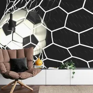 Papier Peint Ballon De Football 3D En Filet – Image 4