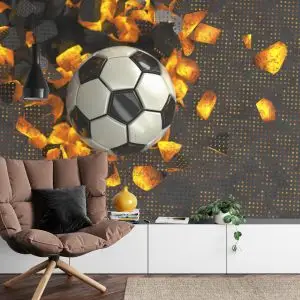 Papier Peint Ballon De Football 3D – Image 4