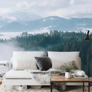 Papier Peint Forêt Dans Le Brouillard – Image 3