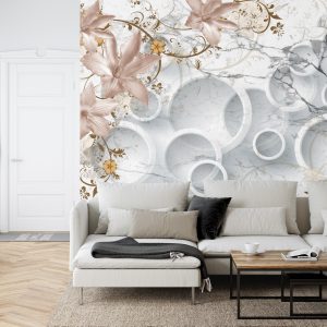 Papier Peint Abstraction De Marbre Et De Fleurs – Image 6
