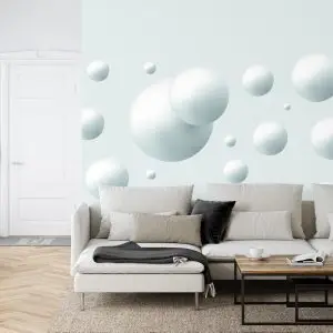 Papier Peint Grandes Et Petites Boules En Blanc – Image 6