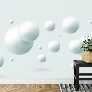 Papier Peint Grandes Et Petites Boules En Blanc – Image 7