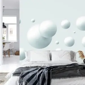 Papier Peint Grandes Et Petites Boules En Blanc – Image 8
