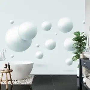 Papier Peint Grandes Et Petites Boules En Blanc – Image 5