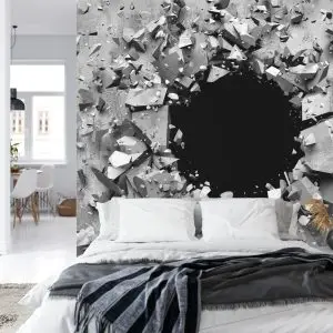 Papier Peint Trou Dans Le Mur En Béton Effet 3D – Image 8