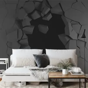 Papier Peint Trou Dans Le Mur Effet 3D – Image 3
