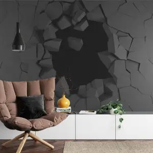 Papier Peint Trou Dans Le Mur Effet 3D – Image 4