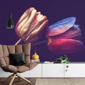 Papier Peint Tulipes Aux Éléments Dorés – Image 4